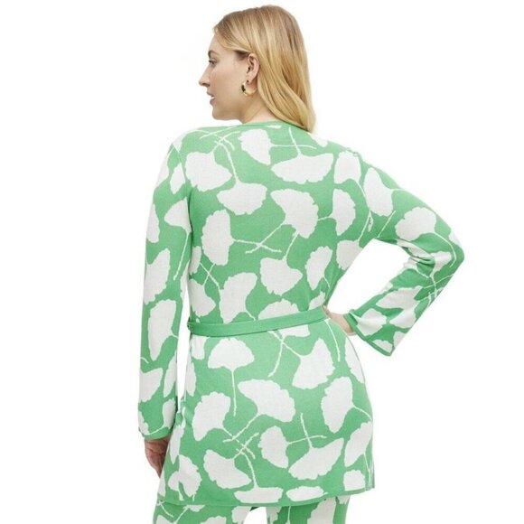 Diane von Furstenburg x Target Ginkgo Green Sweater Wrap Top Dress Small - Picture 5 of 6
